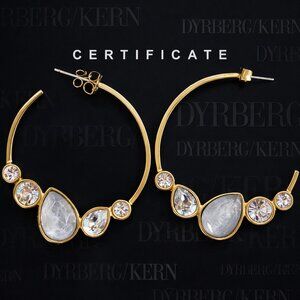 🌹 Dyrberg/Kern Rosalynn Open Hoop Earrings — Swarovski Crystal & Quartz🌹